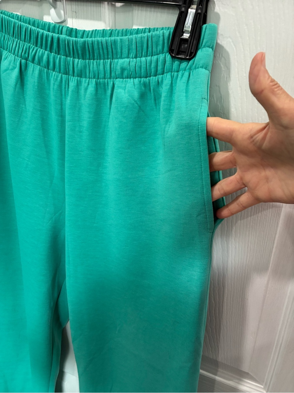 Relaxed Half-Zip Short Sleeve Top & Wide-Leg Joggers Set - Teal - Picture 9 of 13